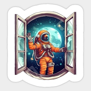 Astronaut Outside the Galaxy Window #9 Sticker